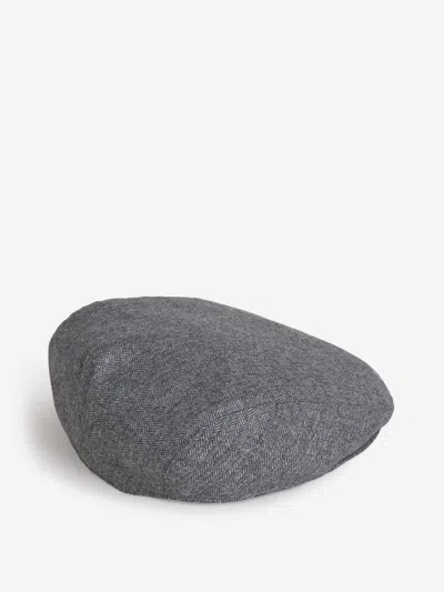 Muhlbauer James Herringbone-pattern Beret In Gray