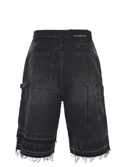 Andersson Bell Patchwork Denim Shorts In Black