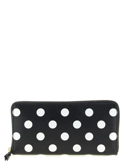 Comme Des Garçons Polka Dots Printed Wallet In Black