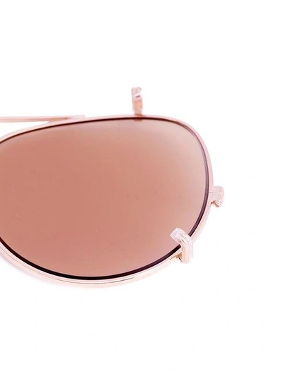 Shop Garrett Leight 'milwood Clip' Sunglasses In Metallic
