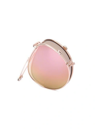 Shop Garrett Leight 'milwood Clip' Sunglasses In Metallic