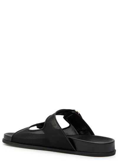 Jimmy Choo Double Strap Embellished Buttons Sandals In Black