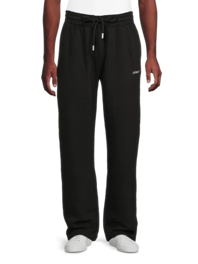 Off-white Pixel Printed French Cotton-terry Sweatpants In Black