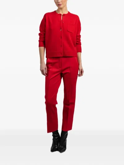 Dorothee Schumacher Cardigan With Contrast Collar In Red