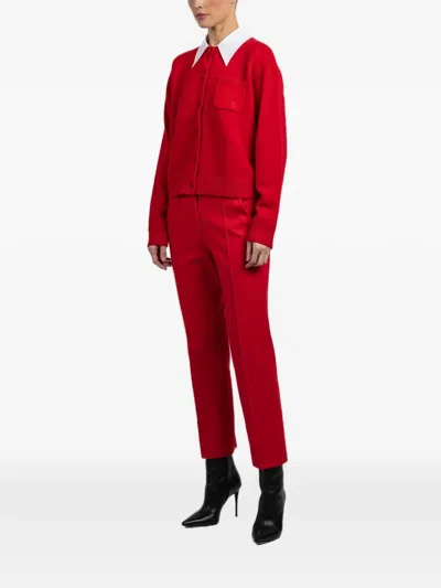 Dorothee Schumacher Cardigan With Contrast Collar In Red