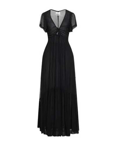 Isabel Marant Agathe Gathered Silk Maxi Dress In Black