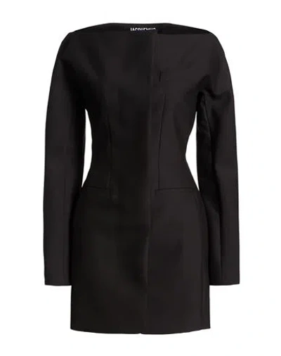 Jacquemus The Spalla Wool And Silk-blend Mini Dress In Black