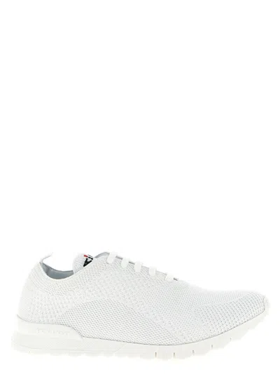 Kiton Knit Upper Sneakers Featuring Pull Tab In White