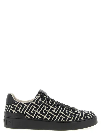 Balmain B Court Monogram Jacquard Low Top Sneaker In Multi