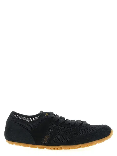Balmain Racer 45 Suede And Perforated Mesh Sneakers In Multi