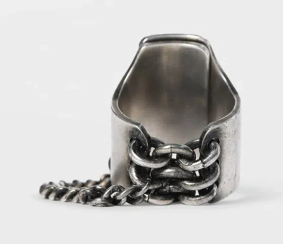 Ann Demeulemeester Chain Ring In Gray