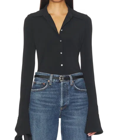 Éterne Charlie Matte-jersey Shirt In Black In Black