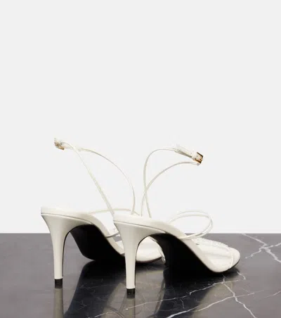 Khaite Loop Bead-embellished Leather Sandals In White