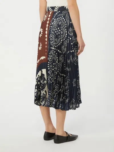 Weekend Max Mara Pleated Midi Skirt In Blue