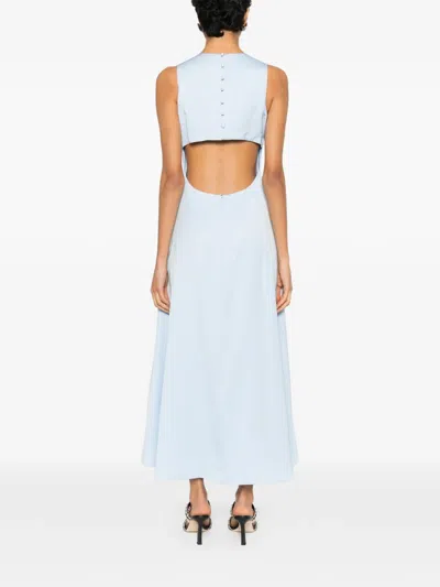 Maje A-line Midi Dress In Blue