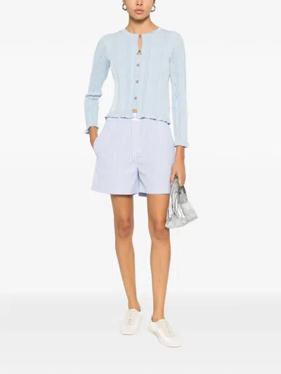 Maje Buttoned Cardigan Set In Blue