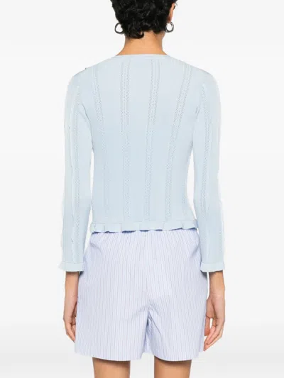 Maje Buttoned Cardigan Set In Blue