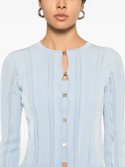 Maje Buttoned Cardigan Set In Blue