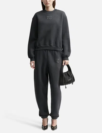 Alexander Wang T Sweatpant With Hotfix Logo In Gray