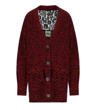 Essentiel Antwerp Inlace Red Cardigan In Multi
