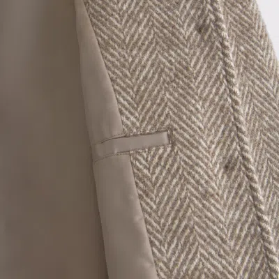 Abercrombie & Fitch Short Wool-blend Coat In Brown