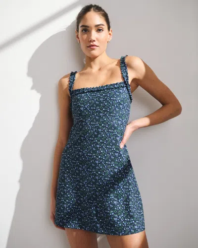 Abercrombie & Fitch Ypb Studioflex Scrunchie Strap Mini Dress In Blue