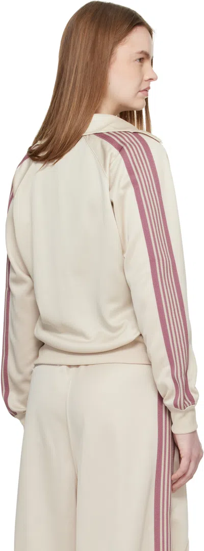 Needles Off White Poly Smooth Track Jacket In Neutral