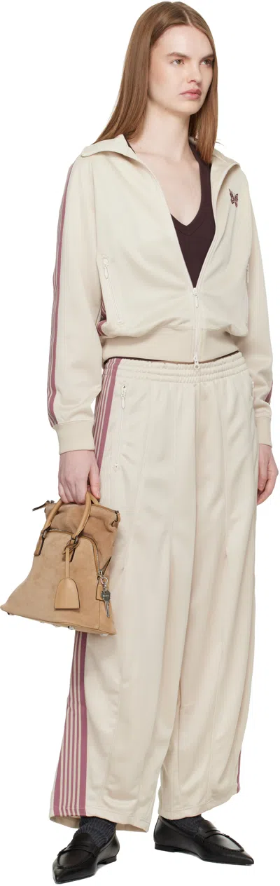 Needles Off White Poly Smooth Track Jacket In Neutral