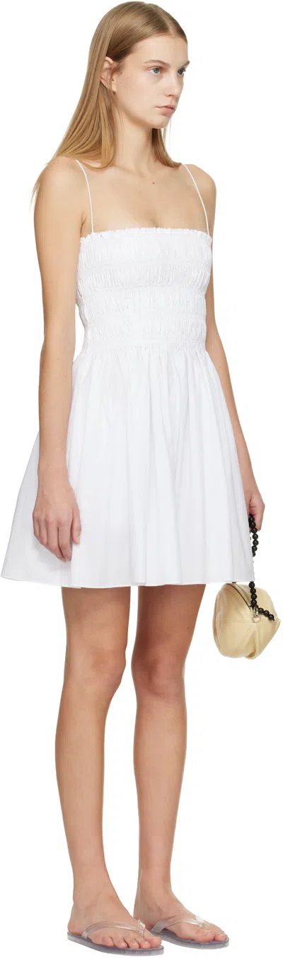 Matteau White Shirred Bodice Minidress In White
