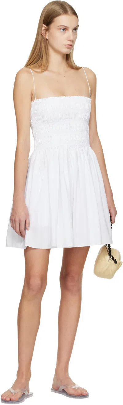 Matteau White Shirred Bodice Minidress In White