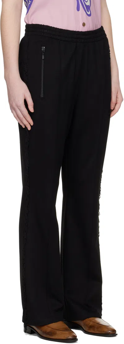 Needles Black Fringe Boot Cut Track Pants In Multi