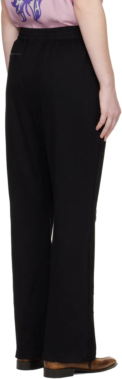 Needles Black Fringe Boot Cut Track Pants In Multi