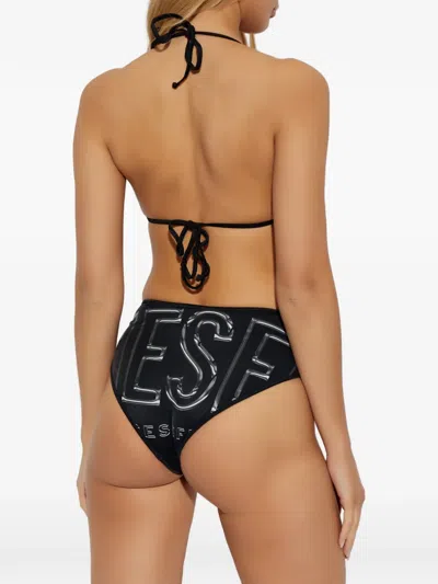 Diesel Logo Bikini Bottoms In Black