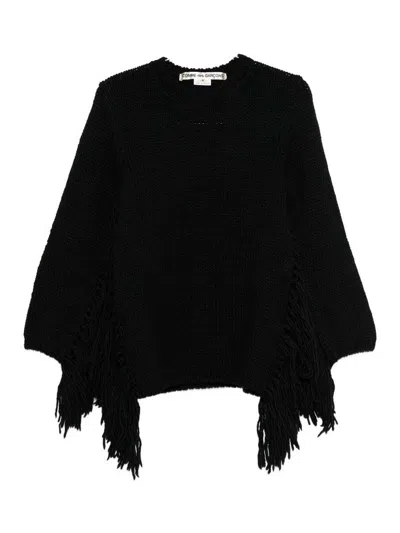 Comme Des Garçons Sleeveless Top Featuring Fringe Detailing In Black