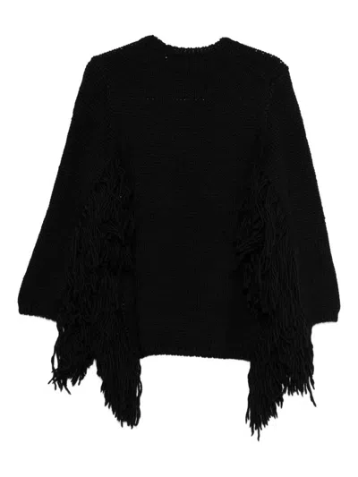 Comme Des Garçons Sleeveless Top Featuring Fringe Detailing In Black