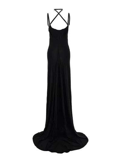 Dsquared2 Backless Floor-length Fitted Corset Dress In Black