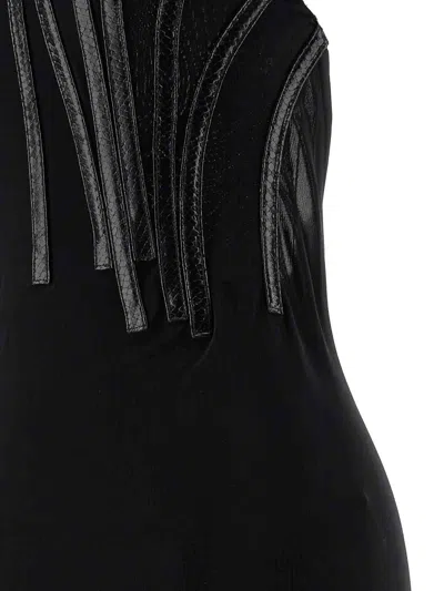 Dsquared2 Backless Floor-length Fitted Corset Dress In Black