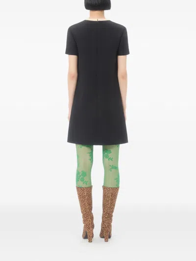 Valentino Silk And Wool Blend Short Sleeve Dress In Black
