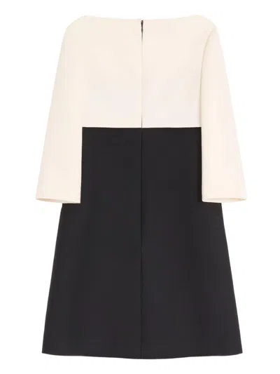 Valentino Garavani Crepe Couture Short Dress With Bow And Contrasting Sleeves Clothing In Black