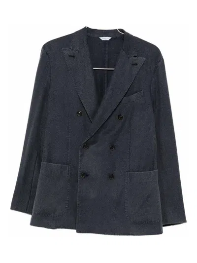 Boglioli Tailored Blazer With Peak Lapels And Pockets In Animal Print