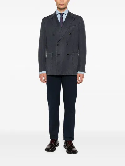 Boglioli Tailored Blazer With Peak Lapels And Pockets In Animal Print