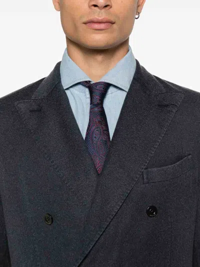 Boglioli Tailored Blazer With Peak Lapels And Pockets In Animal Print