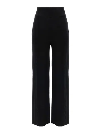 Perfect Moment Womens Black Chalet Wide-leg Knitted Merino-wool Trousers