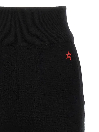 Perfect Moment Womens Black Chalet Wide-leg Knitted Merino-wool Trousers