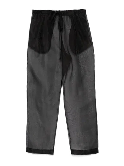 Khaite Trenton Silk-blend Organza Wide-leg Pants In Black