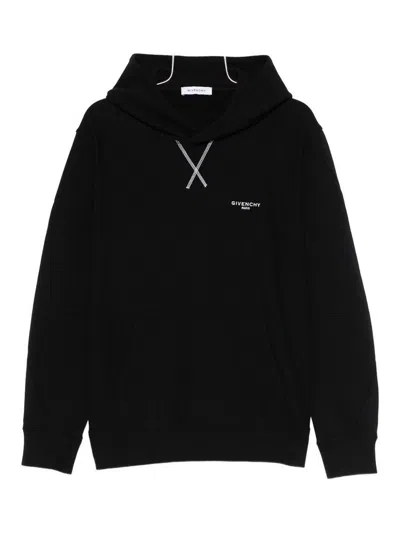 Givenchy Couture Seam Fleece Hoodie With Paris Embroidery Clothing In Black