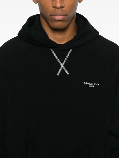 Givenchy Couture Seam Fleece Hoodie With Paris Embroidery Clothing In Black