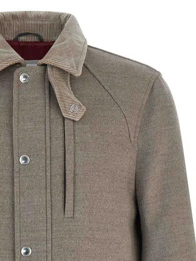 Brunello Cucinelli Wool Jacket In Brown