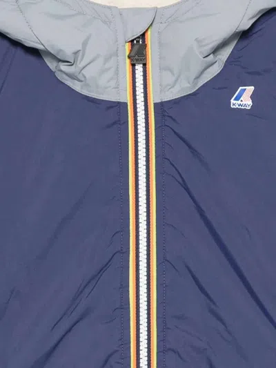 K-way Teddy Bear Down Jacket With Logo In Blue