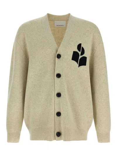 Isabel Marant Light Beige Knit Cardigan In Gray